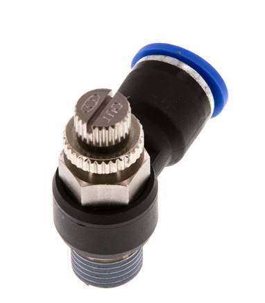 Flow Control Silencer Meter-Out Elbow 10 mm - R1/4'' Brass/PA 66
