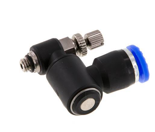 Draaibaar Regelventiel 6 mm - M5 Regeling-Uit Messing/Nylon