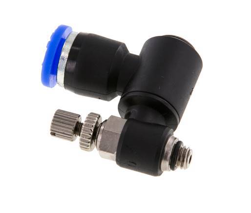Draaibaar Regelventiel 6 mm - M5 Regeling-Uit Messing/Nylon