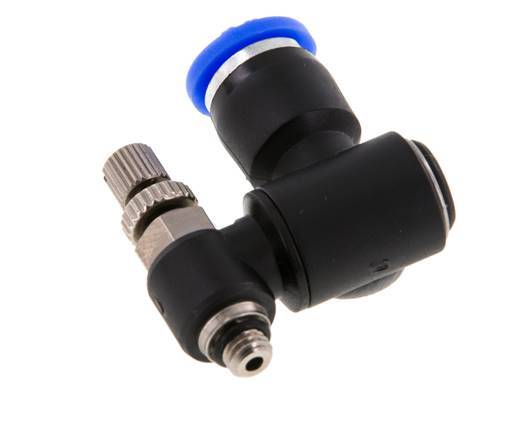 Draaibaar Regelventiel 6 mm - M5 Regeling-Uit Messing/Nylon