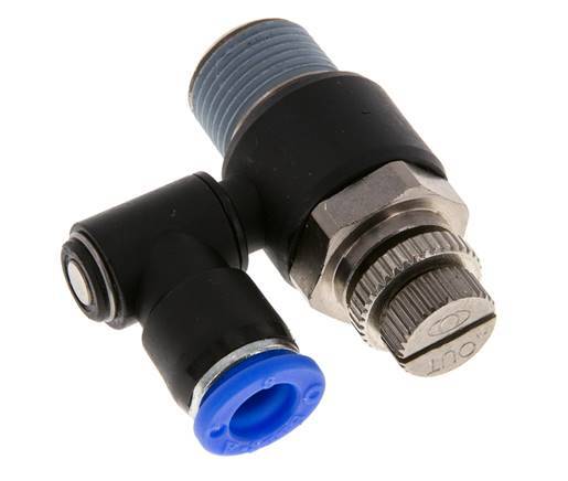 Draaibaar Regelventiel 8 mm - R3/8'' Regeling-Uit Messing/Nylon