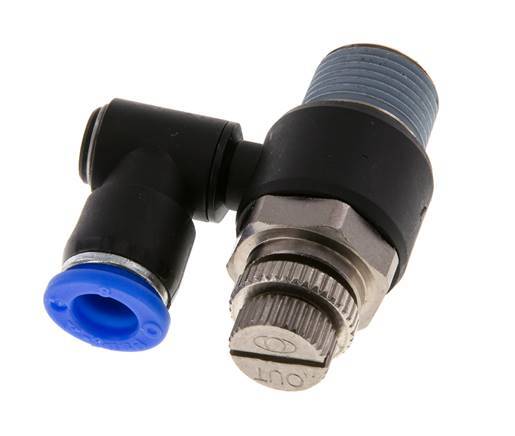 Draaibaar Regelventiel 8 mm - R3/8'' Regeling-Uit Messing/Nylon
