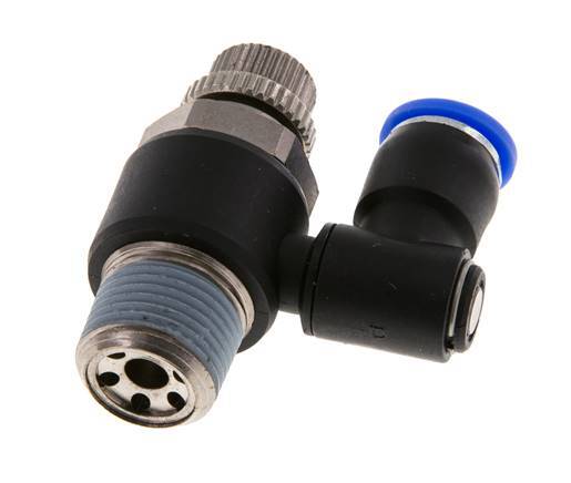 Draaibaar Regelventiel 8 mm - R3/8'' Regeling-Uit Messing/Nylon