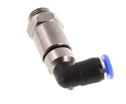 6mm & G1/4'' L-stuk Hoge Snelheid Draaidoorvoer Insteek Buitendraad Vernikkeld Messing/PBT NBR