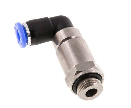 6mm & G1/4'' L-stuk Hoge Snelheid Draaidoorvoer Insteek Buitendraad Vernikkeld Messing/PBT NBR