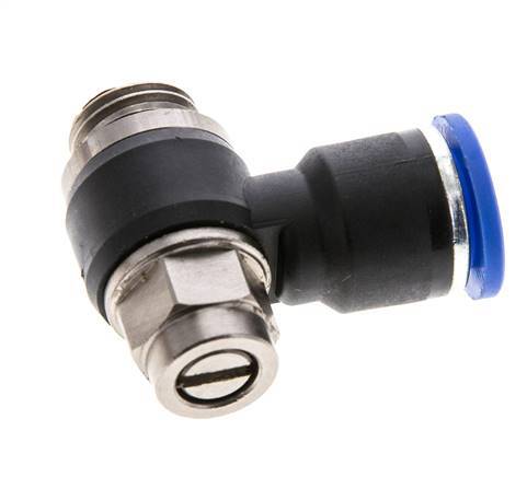 L-stuk Regelventiel 10 mm - G1/4'' Regeling-Uit Messing/Nylon Sleufschroef