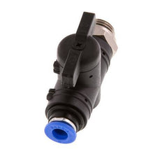 6 mm - G1/4'' Kunststof/Messing rechte 2-Weg Kogelkraan