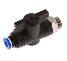 6 mm - G1/4'' Kunststof/Messing rechte 2-Weg Kogelkraan