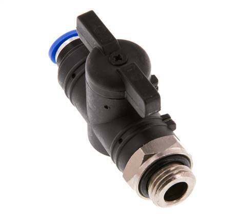 6 mm - G1/4'' Kunststof/Messing rechte 2-Weg Kogelkraan