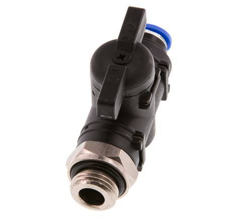 6 mm - G1/4'' Kunststof/Messing rechte 2-Weg Kogelkraan