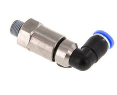 6mm & R1/8'' L-stuk Hoge Snelheid Draaidoorvoer Insteek Buitendraad Vernikkeld Messing/PBT NBR