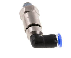 6mm & R1/8'' L-stuk Hoge Snelheid Draaidoorvoer Insteek Buitendraad Vernikkeld Messing/PBT NBR