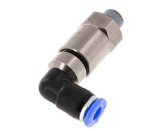 6mm & R1/8'' L-stuk Hoge Snelheid Draaidoorvoer Insteek Buitendraad Vernikkeld Messing/PBT NBR