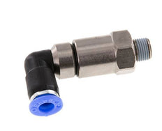6mm & R1/8'' L-stuk Hoge Snelheid Draaidoorvoer Insteek Buitendraad Vernikkeld Messing/PBT NBR
