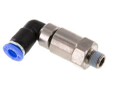 6mm & R1/8'' L-stuk Hoge Snelheid Draaidoorvoer Insteek Buitendraad Vernikkeld Messing/PBT NBR
