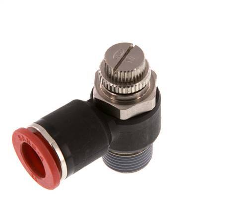 Flow Control Silencer Meter-In Elbow 12 mm - R3/8'' Brass/PA 66