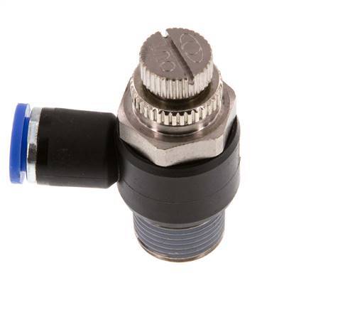 L-stuk Regelventiel 8 mm - R3/8'' Regeling-Uit Messing/Nylon