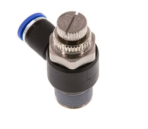 L-stuk Regelventiel 8 mm - R3/8'' Regeling-Uit Messing/Nylon