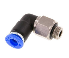 6mm & G1/8'' L-stuk Draaidoorvoer Insteek Buitendraad Vernikkeld Messing/PBT NBR