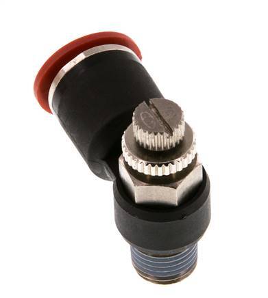 L-stuk Regelventiel 12 mm - R1/4'' Regeling-in Messing/Nylon