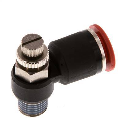 L-stuk Regelventiel 12 mm - R1/4'' Regeling-in Messing/Nylon