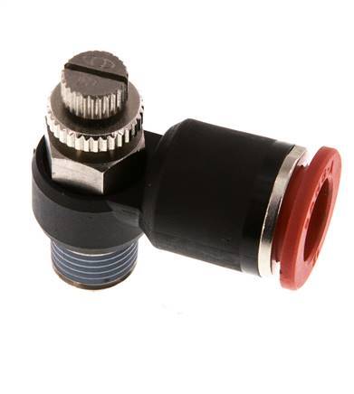 L-stuk Regelventiel 12 mm - R1/4'' Regeling-in Messing/Nylon