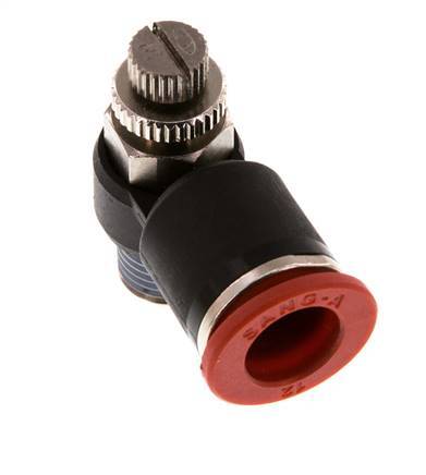 L-stuk Regelventiel 12 mm - R1/4'' Regeling-in Messing/Nylon