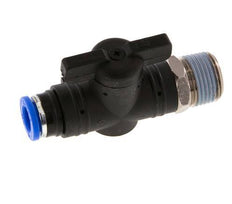 8 mm - R3/8'' Kunststof/Messing rechte 2-Weg Kogelkraan