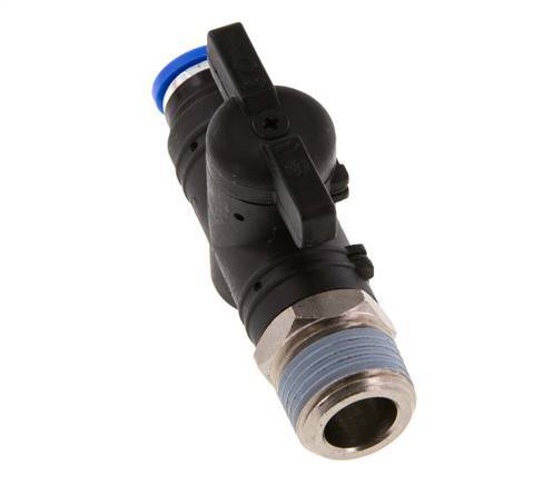 8 mm - R3/8'' Kunststof/Messing rechte 2-Weg Kogelkraan