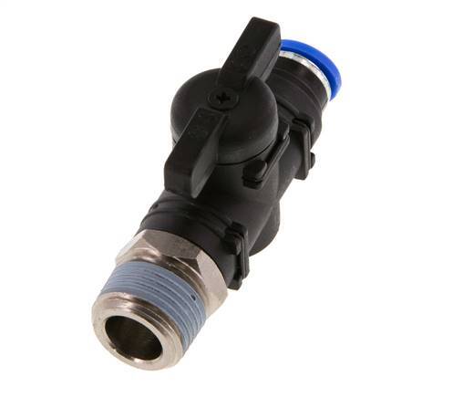8 mm - R3/8'' Kunststof/Messing rechte 2-Weg Kogelkraan