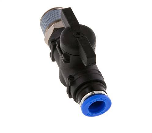 8 mm - R3/8'' Kunststof/Messing rechte 2-Weg Kogelkraan