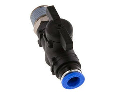 8 mm - R3/8'' Kunststof/Messing rechte 2-Weg Kogelkraan