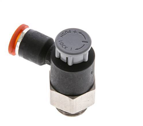 L-stuk Regelventiel 6 mm - G1/4'' Regeling-in Messing/Nylon Borgmoer