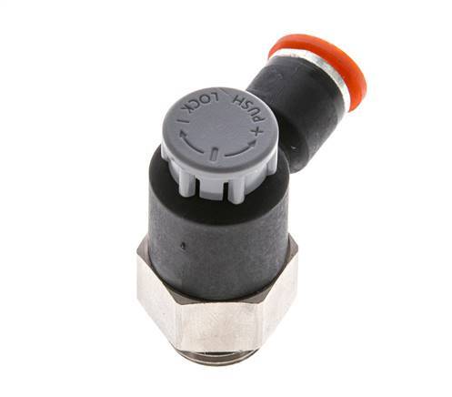 L-stuk Regelventiel 6 mm - G1/4'' Regeling-in Messing/Nylon Borgmoer