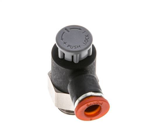 L-stuk Regelventiel 6 mm - G1/4'' Regeling-in Messing/Nylon Borgmoer