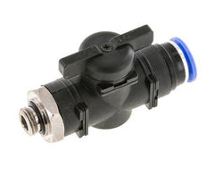12 mm - G1/4'' Kunststof/Messing rechte 2-Weg Kogelkraan