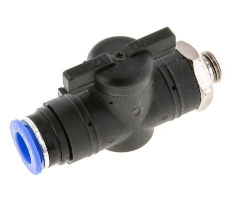 12 mm - G1/4'' Kunststof/Messing rechte 2-Weg Kogelkraan