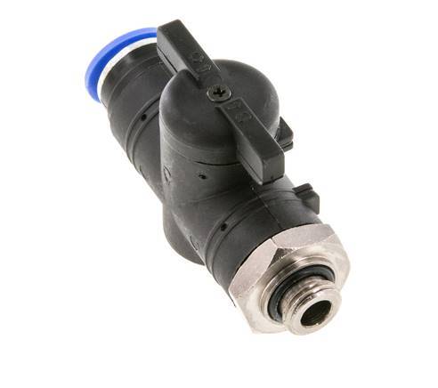 12 mm - G1/4'' Kunststof/Messing rechte 2-Weg Kogelkraan