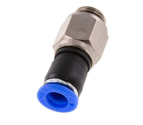 8mm & G1/4'' Draaidoorvoer Insteek Buitendraad Vernikkeld Messing/PBT NBR