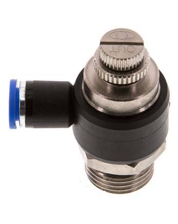 Flow Control Silencer Meter-Out Elbow 8 mm - G1/2'' Brass/PA 66