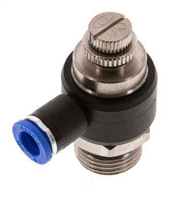 L-stuk Regelventiel 8 mm - G1/2'' Regeling-Uit Messing/Nylon