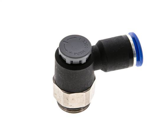 L-stuk Regelventiel 12 mm - G1/2'' Regeling-Uit Messing/Nylon Borgmoer