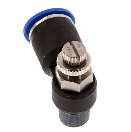 L-stuk Regelventiel 12 mm - R1/4'' Regeling-Uit Messing/Nylon