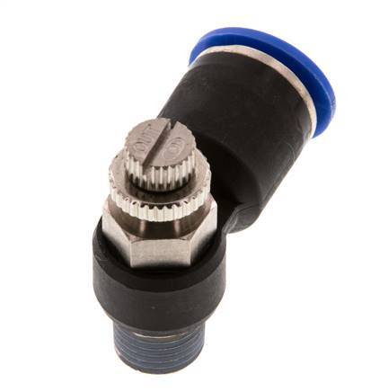 L-stuk Regelventiel 12 mm - R1/4'' Regeling-Uit Messing/Nylon