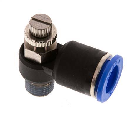 L-stuk Regelventiel 12 mm - R1/4'' Regeling-Uit Messing/Nylon