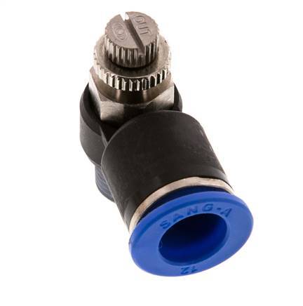 L-stuk Regelventiel 12 mm - R1/4'' Regeling-Uit Messing/Nylon