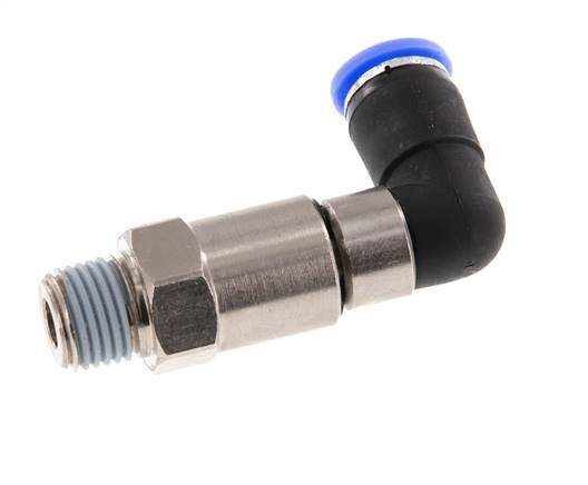 8mm & R1/4'' L-stuk Hoge Snelheid Draaidoorvoer Insteek Buitendraad Vernikkeld Messing/PBT NBR