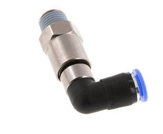 8mm & R1/4'' L-stuk Hoge Snelheid Draaidoorvoer Insteek Buitendraad Vernikkeld Messing/PBT NBR
