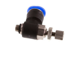 Flow Control Silencer Meter-Out Elbow 6 mm - M5 Brass/PBT