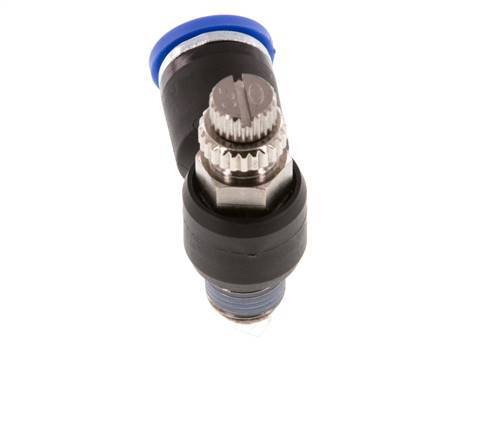 L-stuk Regelventiel 8 mm - R1/8'' Regeling-Uit Messing/Nylon